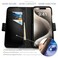 Dreem Wallet Case for iPhone 15 Pro Max Revolutionary VertHor Phone Stand Magnetic Detachable Vegan Leather Flip Cover RFID Blocking Card Holder MagSafeFit Gift Box Fibonacci Black