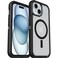 OtterBox iPhone 16e 15 14 13 Defender Series XT Clear Case DARK SIDE BlackClear screenless rugged snaps to MagSafe lanyard attachment ships in polybag