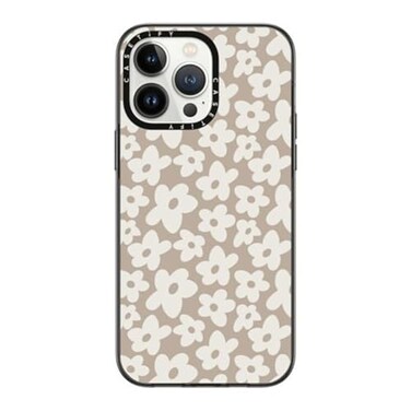 CASETiFY Compact iPhone 14 Pro Max Case 4 ft 2X Military Grade Drop ProtectionSlimLightweight Natural Flower Clear Black
