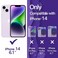 JETech Cute Case for iPhone 14 61Inch Wave Frame Curly Shape Shockproof Phone Cover for Women and Girls Clear Hard PC Back Purple