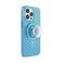 PopSockets iPhone 15 Pro Max Phone Case with MagSafe Wireless Charging Compatible Blue Opalescent Blue
