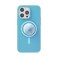 PopSockets iPhone 15 Pro Max Phone Case with MagSafe Wireless Charging Compatible Blue Opalescent Blue