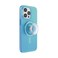 PopSockets iPhone 15 Pro Max Phone Case with MagSafe Wireless Charging Compatible Blue Opalescent Blue