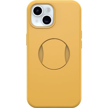 OtterBox iPhone 15 iPhone 14 and iPhone 13 OtterGrip Symmetry Series Case Aspen Gleam Orange Builtin Grip Sleek case Snaps to MagSafe Raised Edges Protect Camera Screen