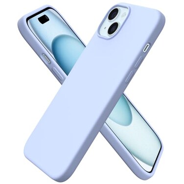 ORNARTO Compatible with iPhone 15 Plus Case 67 Slim Liquid Silicone 3 Layers Full Covered Soft Gel Rubber Cover Protective Phone Case with AntiScratch Microfiber LiningBaby Blue