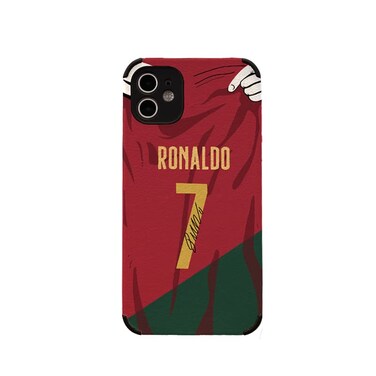 Slrioks Ronaldo Jersey Phone Case Creative Soccer Case for iPhone XXS Thin Soft Imitation Leather Shockproof