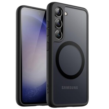 JETech Magnetic Case for Samsung Galaxy S23 S23 Plus 5G 66Inch Compatible with MagSafe Translucent Matte Back Shockproof Phone Cover Black