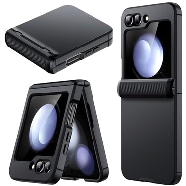 JETech Case for Samsung Galaxy Z Flip 5 2023 with Hinge Protection Heavy Duty Rugged Protective Hard PC Phone Cover AntiFingerprint Matte Finish Black
