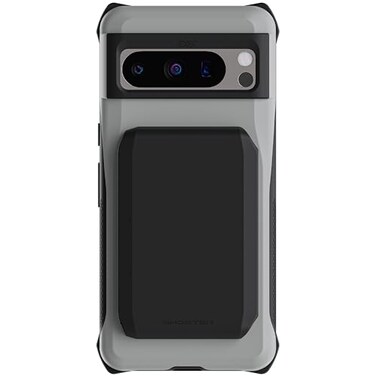 Ghostek Exec Wallet Case for Google Pixel 8 Pro Magnetic Credit Card Holder Compatible with Wireless Charging Kickstand 67 Inch Gray