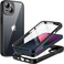 JETech Case for iPhone 13 61Inch with Builtin Tempered Glass Screen Protector 360 Degree Full Body Heavy Duty Protection Shockproof Rugged Phone Cover Clear Back Black