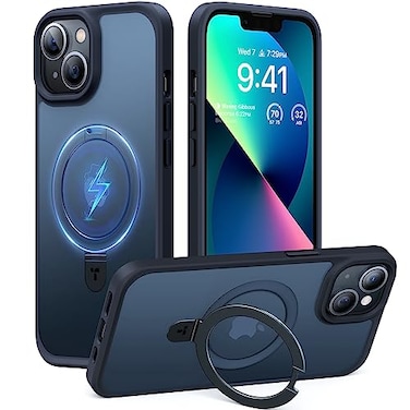 TORRAS Magnetic Kickstand for iPhone 13 iPhone 14 Case Compatible with MagSafeSturdy Versatile Stand MilitaryGrade Shockproof Translucent Slim Protective AntiFingerprint AntiScratch Black