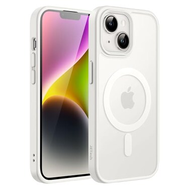 JETech Magnetic Case for iPhone 14 61Inch Compatible with MagSafe Translucent Matte Back Slim Shockproof Phone Cover Starlight