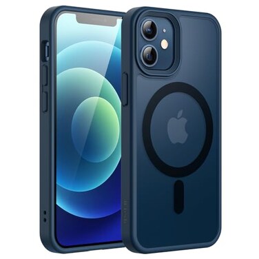 JETech Magnetic Case for iPhone 12 Mini 54Inch Compatible with MagSafe Translucent Matte Back Slim Shockproof Phone Cover Blue