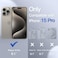 JETech Matte Case for iPhone 15 Pro 61Inch Shockproof Military Grade Drop Protection Frosted Translucent Back Phone Cover AntiFingerprint Natural Titanium