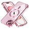Misea Magnetic for iPhone 15 Case Compatible with MagSafe Never Yellowing Military Grade Drop Protection Full Camera Lens Protector Plating Soft Clear Phone Case for Women Pink