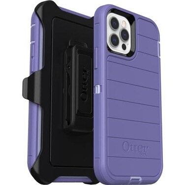 OtterBox Defender Series Case for iPhone 12 iPhone 12 Pro Only Holster Clip Included Microbial Defense Protection NonRetail Packaging Mountain Majesty Purple