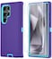ONOLA Compatible with Samsung Galaxy S24 Ultra Case with HD Screen Protector Heavy Duty Shockproof Dropproof 3Layer Cover Phone CasePurpleSkyBlue