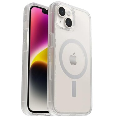 OtterBox iPhone 14 iPhone 13 Only Symmetry Clear Series Case Clear UltraSleek Snaps to MagSafe Raised Edges Protect Camera Screen NonRetail Packaging