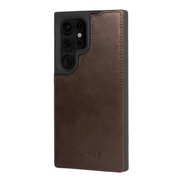 TORRO Case Compatible with Samsung Galaxy S24 Ultra 5G Premium Leather Bumper Case Dark Brown