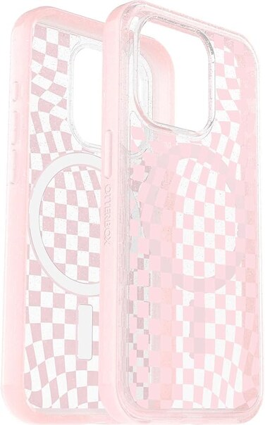 OtterBox Symmetry Series Series Antimicrobial Case with MagSafe for iPhone 14 Pro ONLY NonRetail Packaging Checkmate Pink