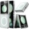 JETech Magnetic Case for Samsung Galaxy Z Flip 5 Compatible with MagSafe Accessories Transparent Hard PC Protective Phone Cover AntiScratch Clear