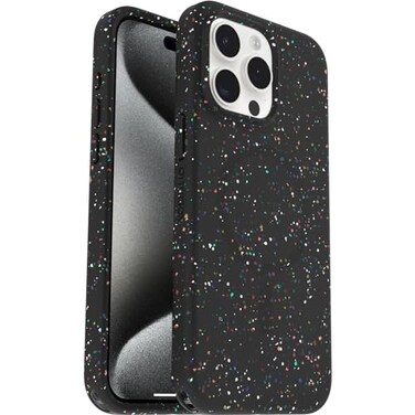 OtterBox Core Series for MagSafe for iPhone 15 Pro Max Carnival Night Black Sleek Rubber Design Smooth Finish Camera Bumpers and Protective Screen Lip UltraThin Sleek iPhone Case