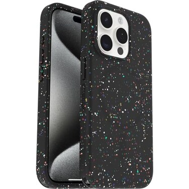OtterBox Core Series for MagSafe for iPhone 15 Pro Carnival Night Black Sleek Rubber Design Smooth Finish Camera Bumpers and Protective Screen Lip UltraThin Sleek iPhone Case