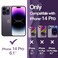 JETech Cute Case for iPhone 14 Pro 61Inch Wave Frame Curly Shape Shockproof Phone Cover for Women and Girls Clear Hard PC Back Deep Purple