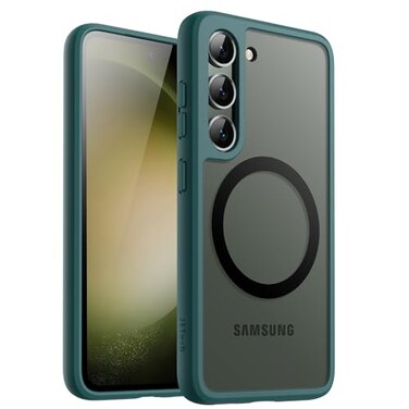 JETech Magnetic Case for Samsung Galaxy S23 5G 61Inch Compatible with MagSafe Translucent Matte Back Shockproof Phone Cover Midnight Green