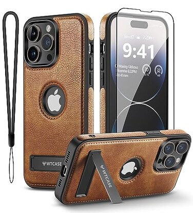 WTCASE Magnetic for iPhone 14 Pro Max Leather CaseBuiltin Invisible Stand Compatible with Magsafe Protective Slim Kickstand Compatible with iPhone 14 Pro Max 2022 67 Brown