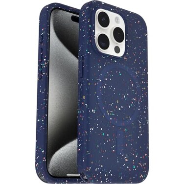 OtterBox Core Series for MagSafe for iPhone 15 Pro Blueberry Pie Blue Sleek Rubber Design Smooth Finish Camera Bumpers and Protective Screen Lip UltraThin Sleek iPhone Case
