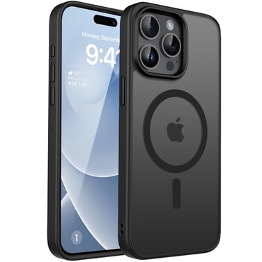 CACOE Magnetic Case for iPhone 15 Pro 61 inchCompatible with MagSafe Magnetic Car Phone MountNot Yellowing AntiScratch Matte Black