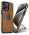 VAUSERDY Magnetic for iPhone 13 Pro Max Leather CaseInvisible Stand Compatible with Magsafe Slim Kickstand Phone Cove Brown iPhone 13 Pro Max