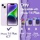 JETech Cute Case for iPhone 14 Plus 67Inch Wave Frame Curly Shape Shockproof Phone Cover for Women and Girls Clear Hard PC Back Purple