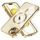 Misea Magnetic for iPhone 15 Case Compatible with MagSafe Never Yellowing Military Grade Drop Protection Full Camera Lens Protector Plating Soft Clear Phone Case for Women Gold