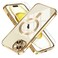 Misea Magnetic for iPhone 15 Case Compatible with MagSafe Never Yellowing Military Grade Drop Protection Full Camera Lens Protector Plating Soft Clear Phone Case for Women Gold