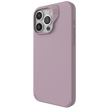 ZAGG Manhattan Snap iPhone 15 Pro Max Case Premium Silicone iPhone Case Durable Graphene Material Smooth Surface with a Comfortable Ripple Grip MagSafe Phone Case Lavender Purple