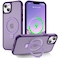 CHAOFEnG Magnetic Compatible with iPhone 14 Case with Stand Military Grade Drop TestedCompatible with Magnet Ring Translucent Slim Hard Back Soft Edge Purple