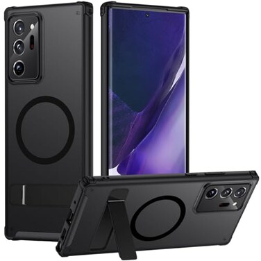 TIANNIUKE Magnetic Case for Samsung Galaxy Note 20 Ultra Translucent Matte AntiFingerprintCompatible with MagSafeAdjustable KickstandShockproof Protective Phone Case Black