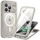 Lanhiem Magnetic for iPhone 15 Pro Max Case IP68 Waterproof Dustproof Case Compatible with Magsafe Builtin Screen Protector Full Body Heavy Duty Rugged Phone Cover 67 inch Natural
