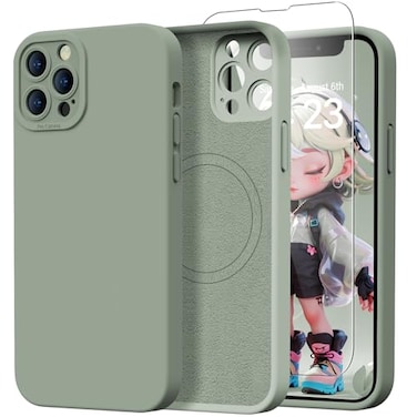 Kiresen Magnetic for iPhone 13 Pro Case with Screen Protector Compatible with MagSafe Upgraded Camera Protection Silicone Shockproof Protective Phone Case 61 for Men Women GirlsPorcelain Blue