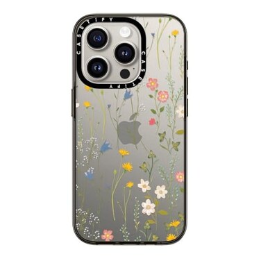 CASETiFY Compact iPhone 15 Pro Case 4 ft 2X Military Grade Drop ProtectionSlimLightweight Dreamy Floral Pattern Clear Black