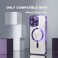 Misea Magnetic for iPhone 15 Pro Max Case with MagSafe Never Yellowing Military Grade Drop Protection Full Camera Lens Protector Plating Soft Clear Phone Case for Women Girls Purple