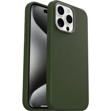 OtterBox iPhone 15 Pro Max Symmetry Series Cactus Leather for MagSafe CACTUS GROVE Green Snaps to MagSafe UltraSleek Raised Edges Protect Camera Screen Slim Premium Protective iPhone Case