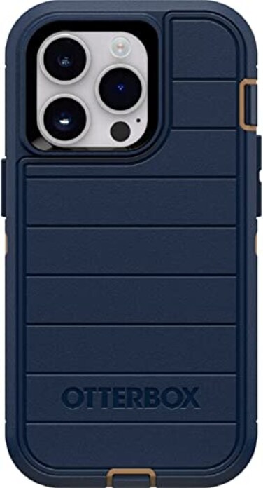 OtterBox Defender Series Screenless Edition Case for iPhone 14 Pro Only Case Only Microbial Defense Protection NonRetail Packaging Blue Suede Shoes