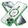 Misea Magnetic for iPhone 15 Pro Max Case with MagSafe Never Yellowing Military Grade Drop Protection Full Camera Lens Protector Plating Soft Clear Phone Case for Women Girls Green