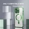 Misea Magnetic for iPhone 15 Pro Max Case with MagSafe Never Yellowing Military Grade Drop Protection Full Camera Lens Protector Plating Soft Clear Phone Case for Women Girls Green