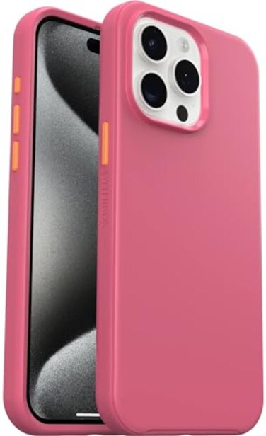 OtterBox iPhone 15 Pro Max ONLY Symmetry Series Case Haute Pink Snaps to MagSafe UltraSleek Raised Edges Protect Camera Screen NonRetail Packaging