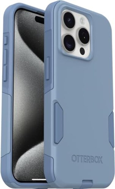 OtterBox iPhone 15 Pro Only Commuter Series Case Crisp Denim Blue Slim Tough PocketFriendly with Port Protection NonRetail Packaging