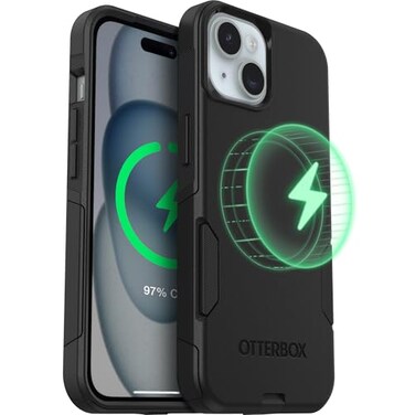 OtterBox iPhone 17e iPhone 16e iPhone 15 iPhone 14 and iPhone 13 Commuter Series Case MagSafe Edition Black Slim Tough PocketFriendly with Port Protection